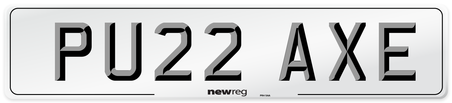 PU22 AXE Number Plate from New Reg